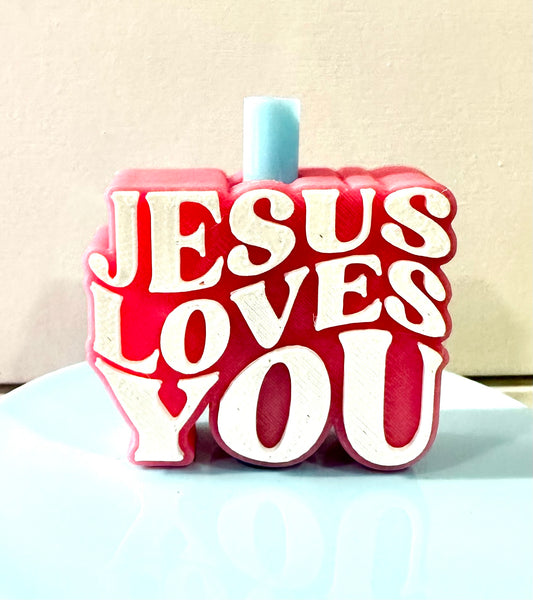 Jesus Loves You Straw Topper