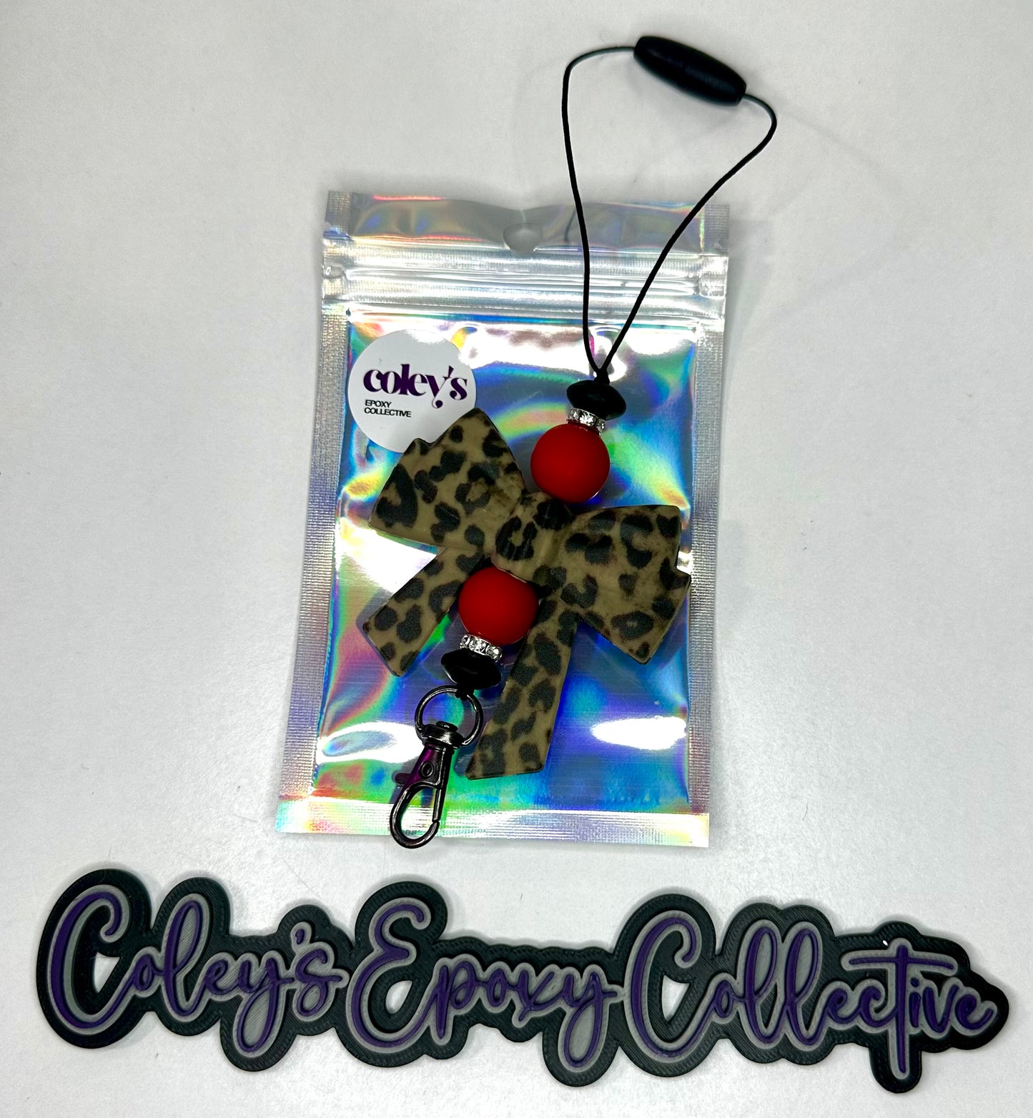 Leopard & Red Medium Bow