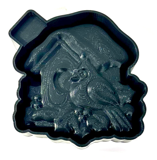 3D Cardinal Bird House Silicone Mold