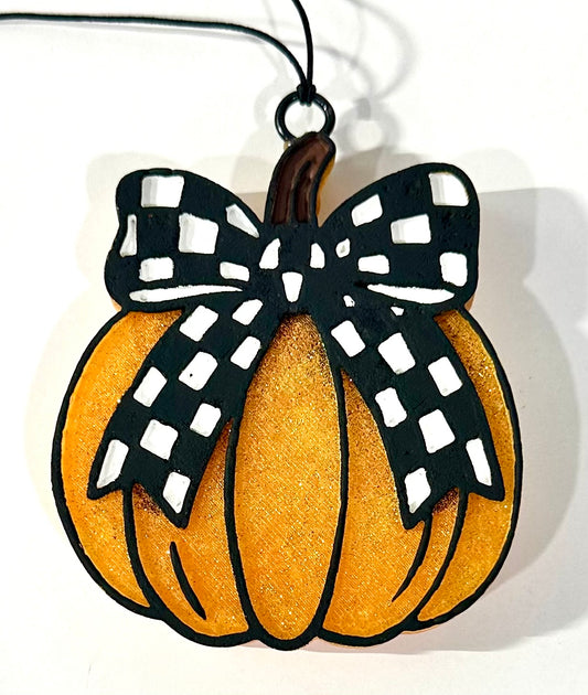 Pumpkin Checker Bow Freshie RTS