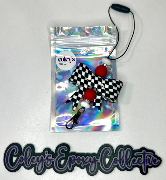 Checker & Red Medium Bow