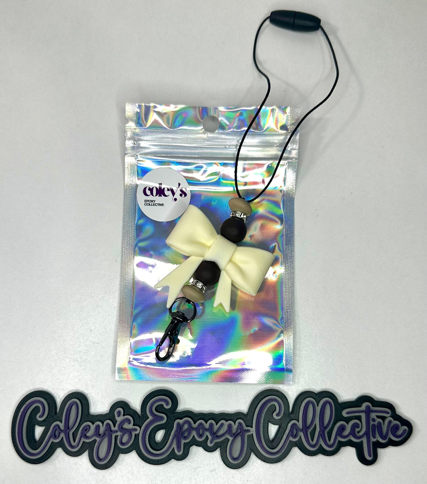 Cream & Brown Small Bow