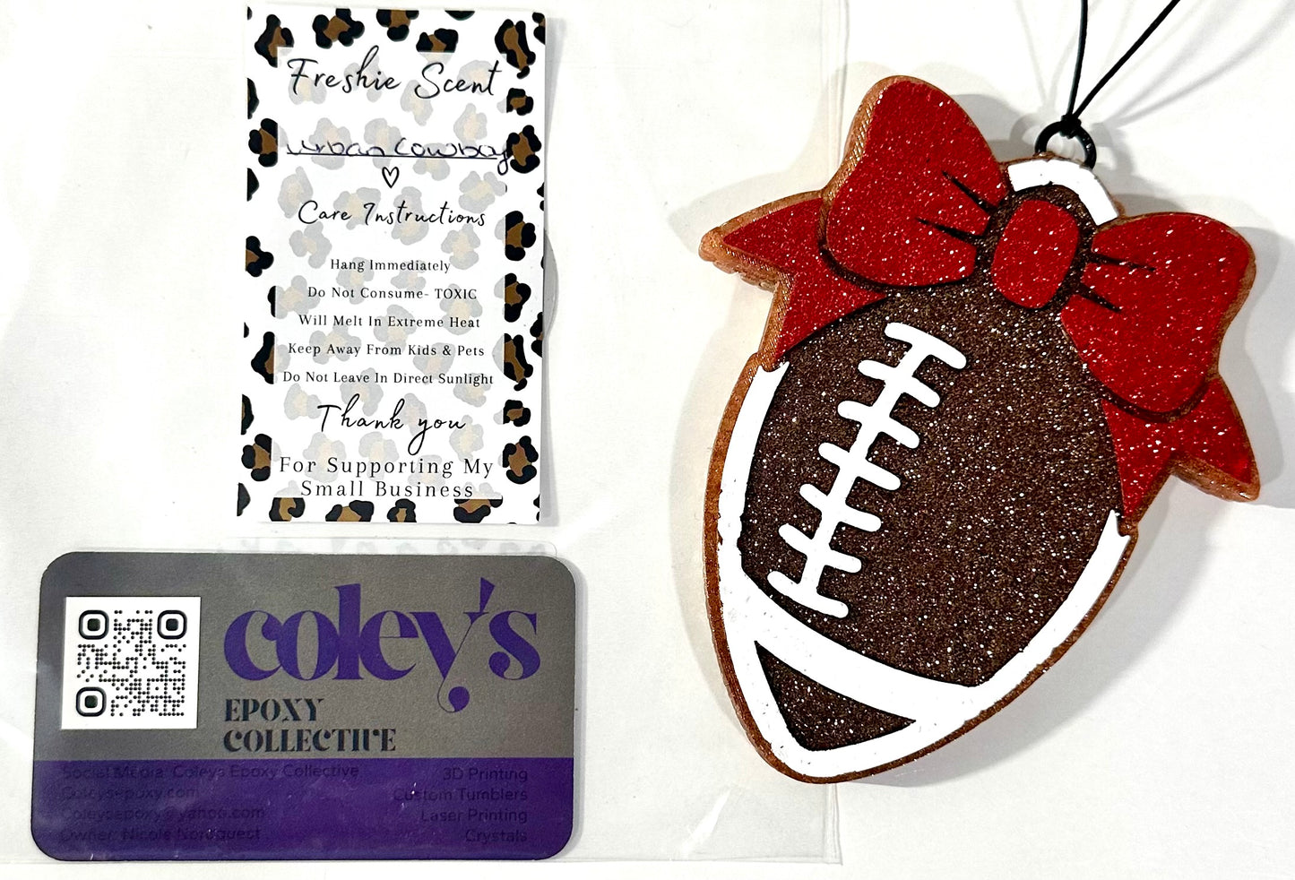 Red Bow Football Freshie RTS