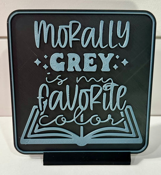 Morally Grey Shelf Display