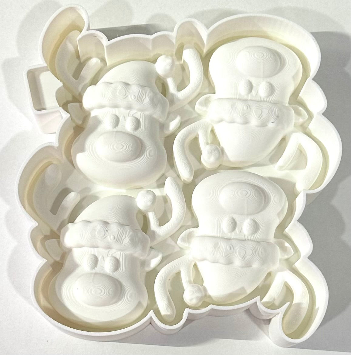 3D Reindeer Ornament Set Silicone Mold