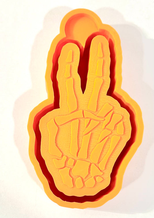Peace Sign Skellie Silicone Mold