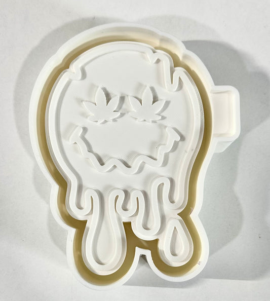 Drippy Smiley Leaf Eyes Silicone Mold