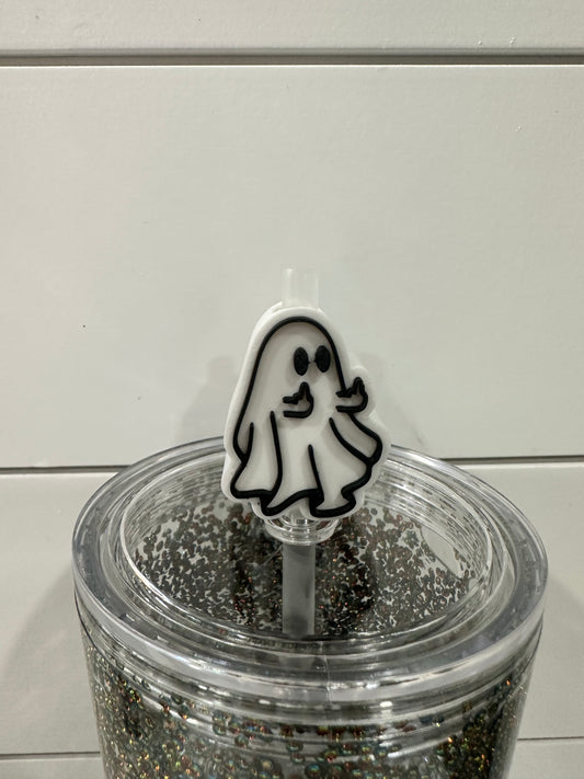 Middle Finger Ghostie Straw Topper