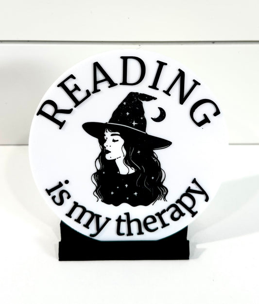 Reading Is My Therapy Witchy Moon Shelf Display