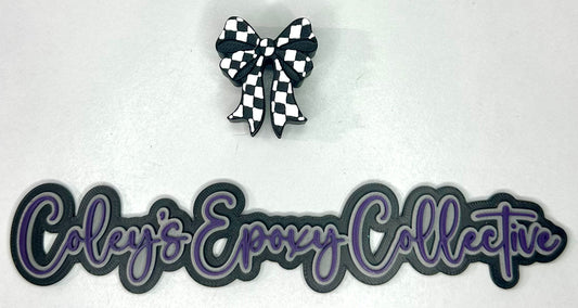 Checker Bow Straw Topper