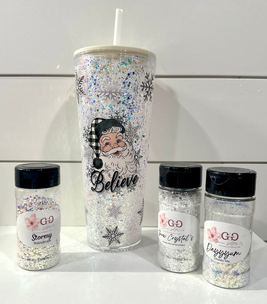 Santa Believe 24oz Acrylic Snowglobe