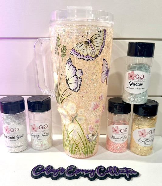Butterfly 30oz Handled Acrylic Snowglobe