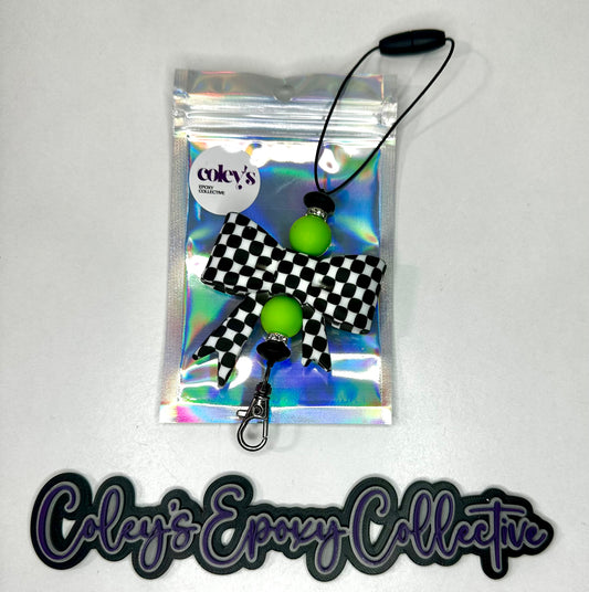 Checker & Lime Medium Bow