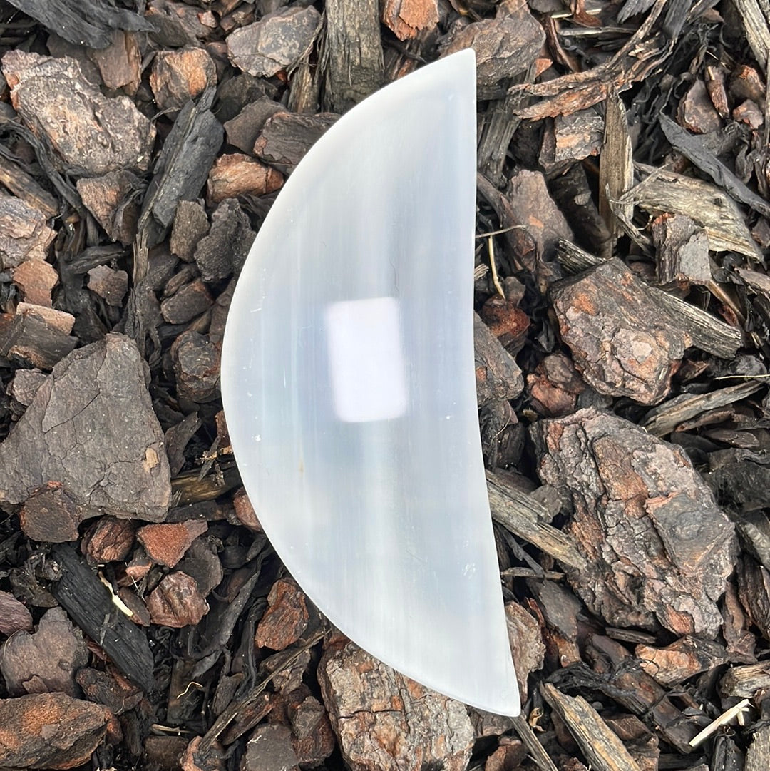 Selenite Moon Bowl