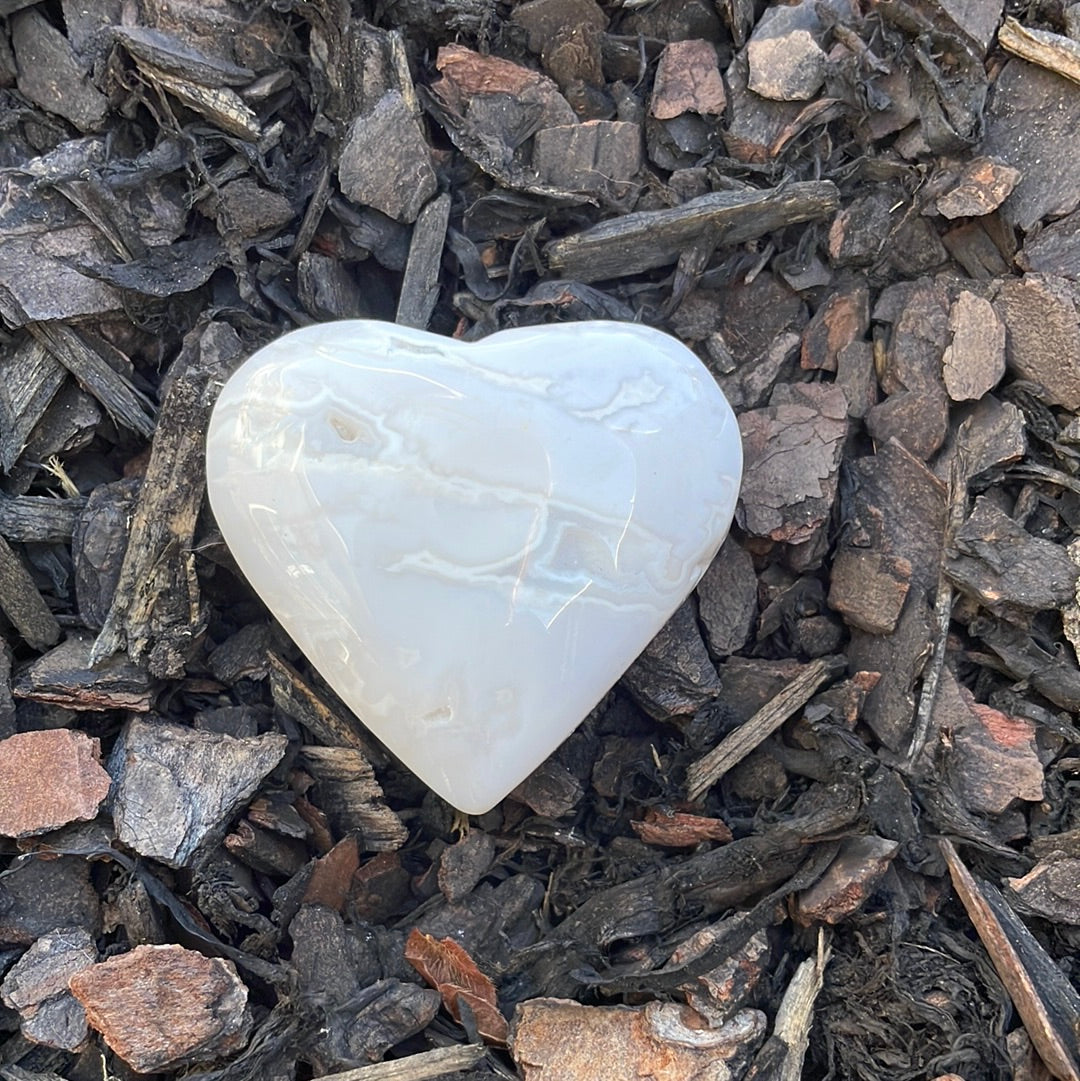 Snow Agate Heart
