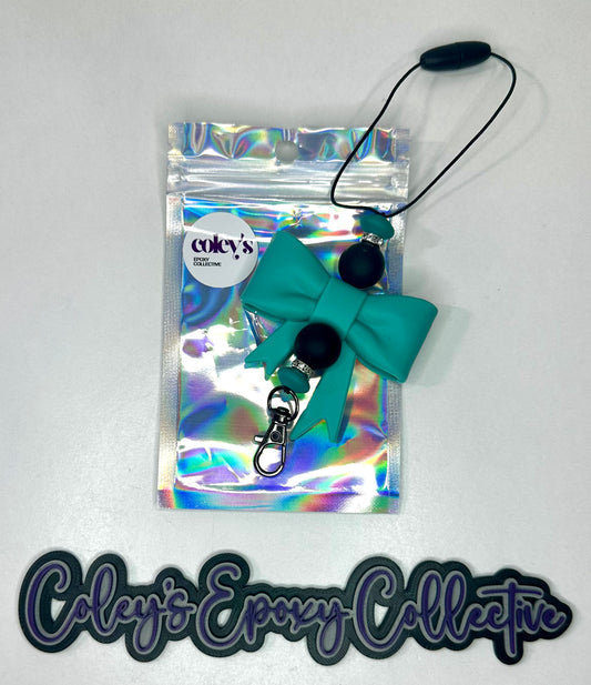Aqua & Black Medium Bow