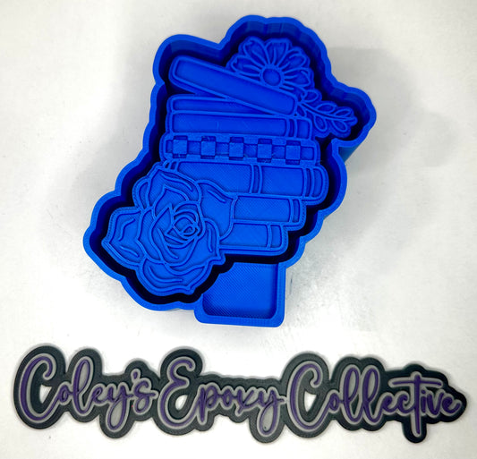 Floral Checker Book Stack Silicone Mold