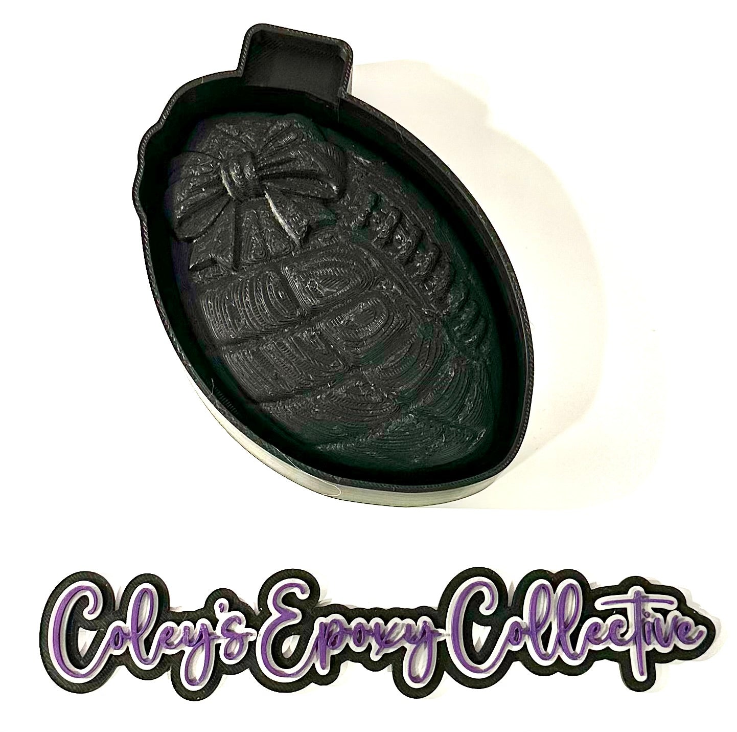 3D Checker Bow Football Silicone Mold