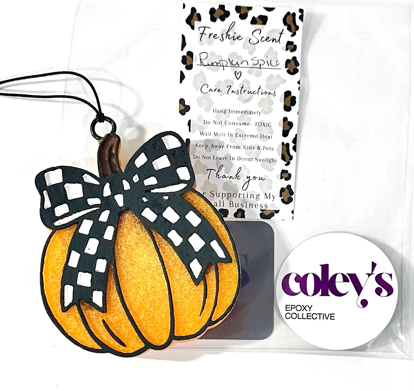 Pumpkin Checker Bow Freshie RTS