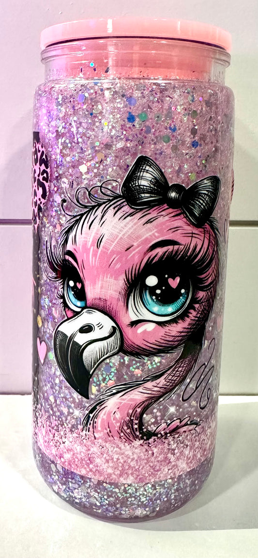 Flamingo 20oz Acrylic Snowglobe