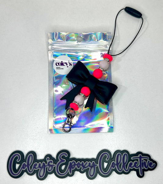 Black & Hot Pink Medium Bow