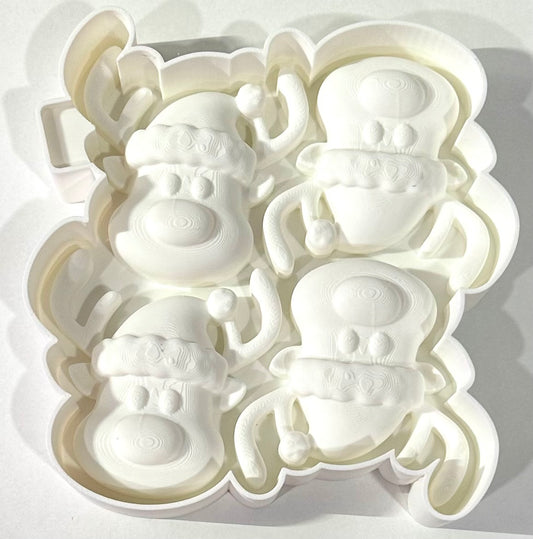 3D Reindeer Ornament Set Silicone Mold