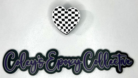Checker Heart Straw Topper