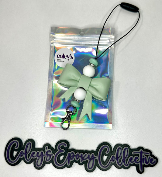 Mint & White Medium Bow