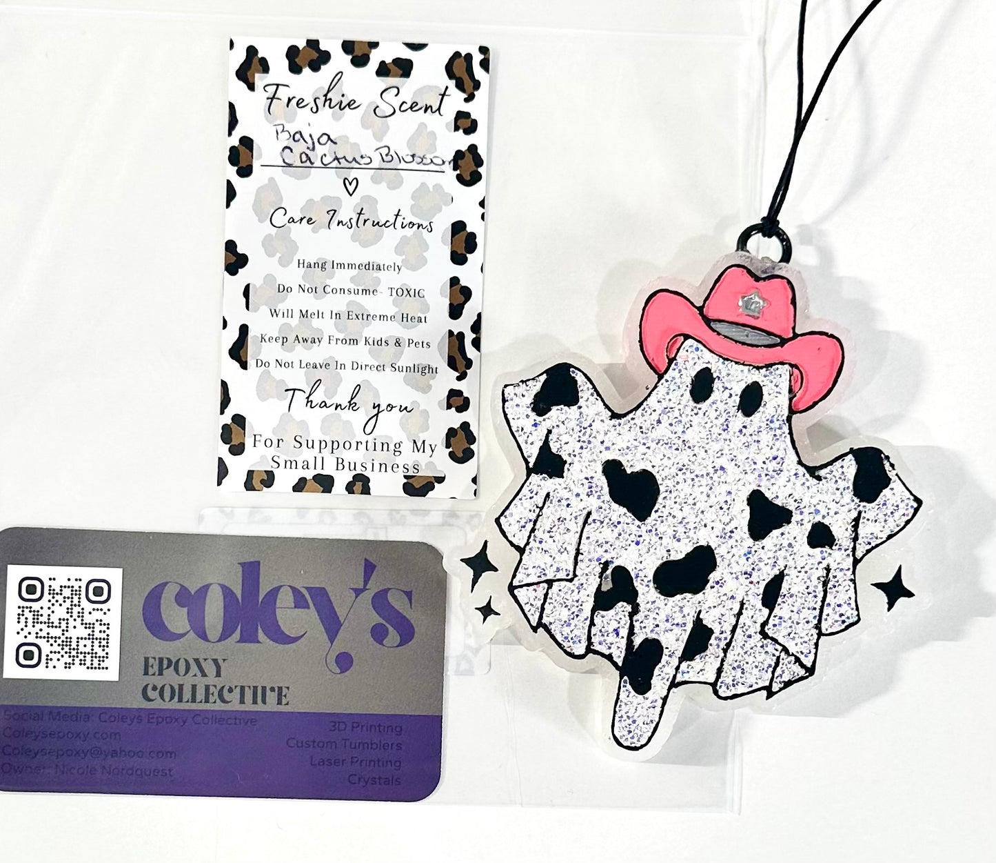 Cow Print Ghostie Freshie RTS