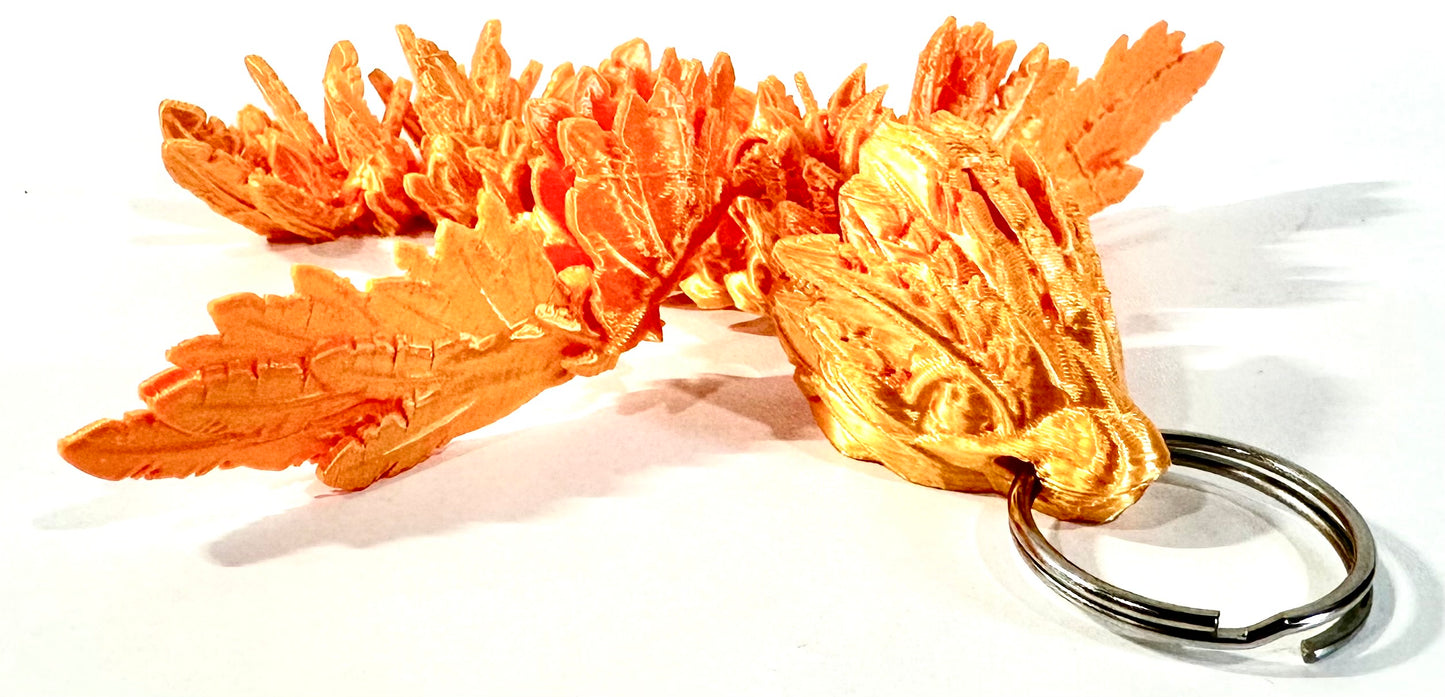 Articulated Feather Dragon Keychain