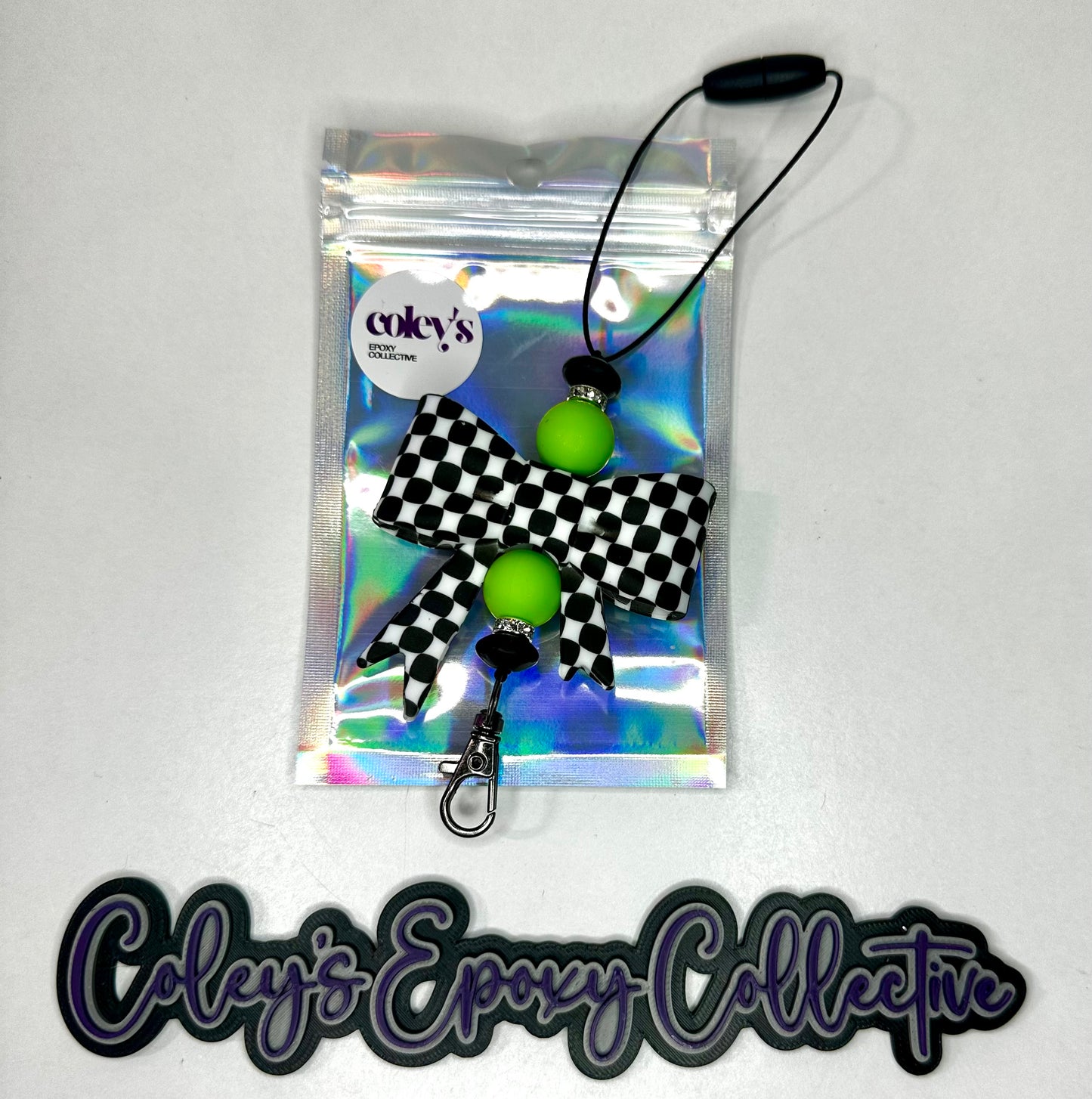 Checker & Lime Medium Bow